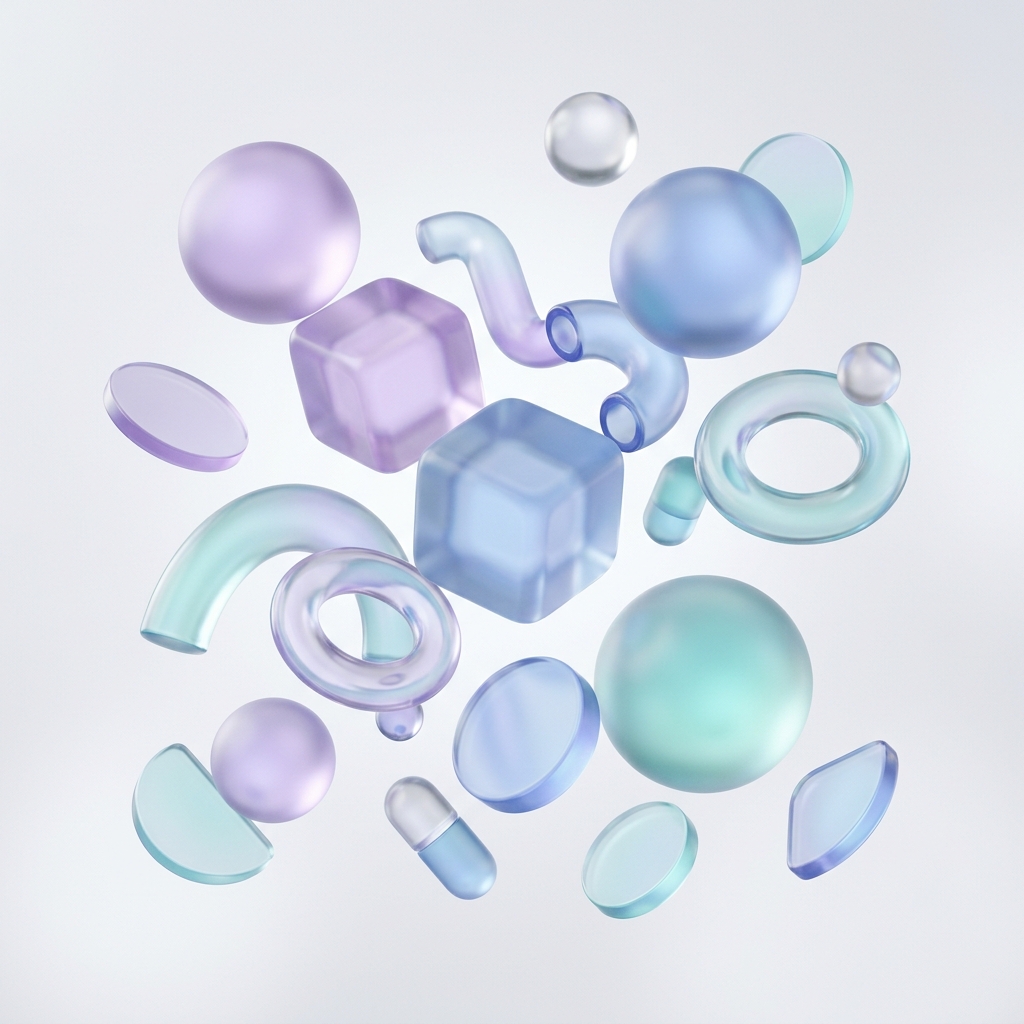 Abstract 3D Glassmorphism Shapes
